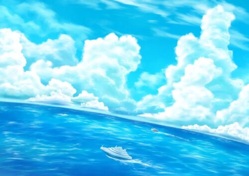 青い空と大海原そして船