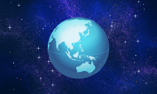 宇宙空間に浮かぶ地球