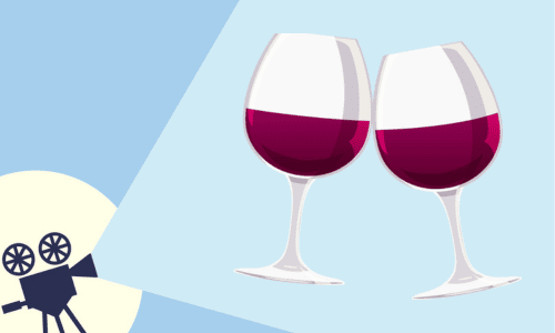 2個の赤ワインの入ったワイングラス