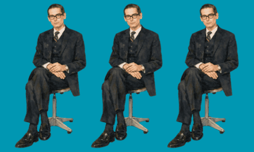 3人のビル・エヴァンス(背景 : 青)