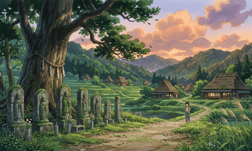 八つ墓村の明神様のある道