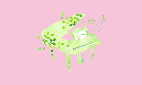 パステルカラーのグランドピアノ(パステルカラーのグランドピアノ(ライトグリーン)