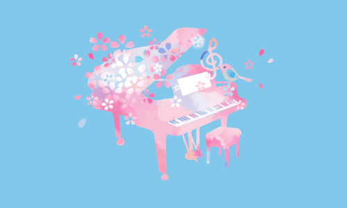 パステルカラーのグランドピアノ(パステルカラーのグランドピアノ(ピンク)