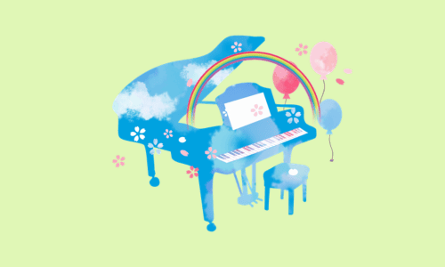 パステルカラーのグランドピアノ(パステルカラーのグランドピアノ(ブルー)