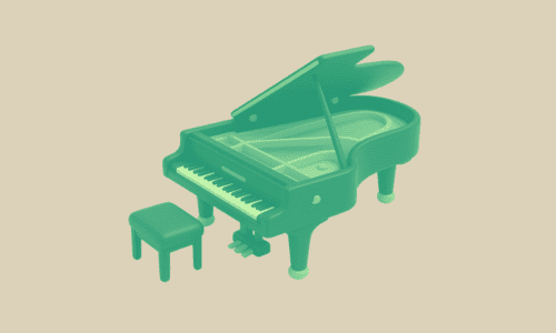 おもちゃのグランドピアノ(緑色)
