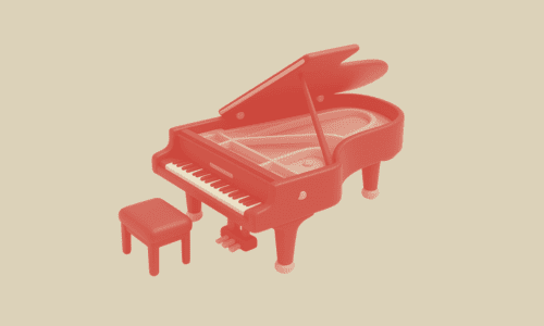 おもちゃのグランドピアノ(赤色)