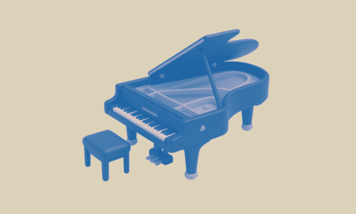 おもちゃのグランドピアノ(青色)