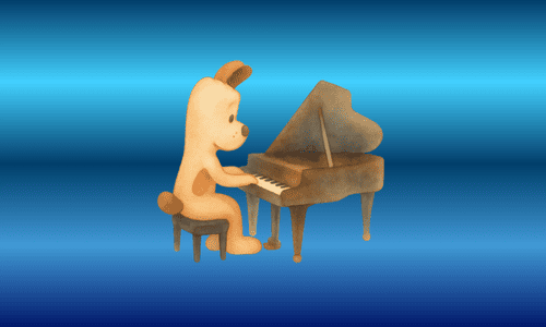 犬のピアニスト(イラスト)