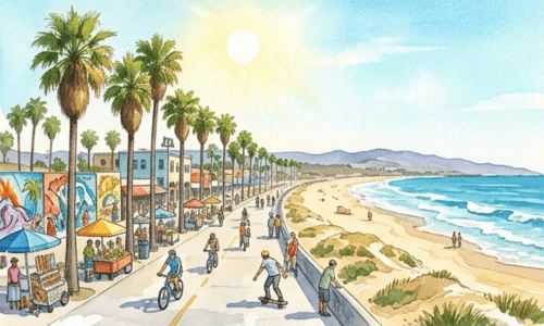 アメリカ西海岸ロサンゼルスの風景(イラスト) ②